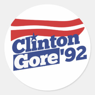 Clinton Gore 92 retro 90s bill clinton al gore Classic Round Sticker