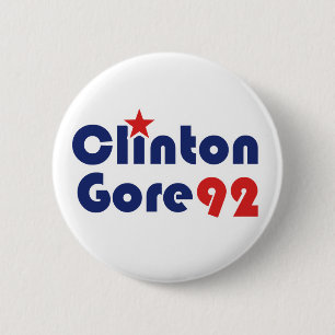 Clinton Gore 92 Retro Democrat Pinback Button
