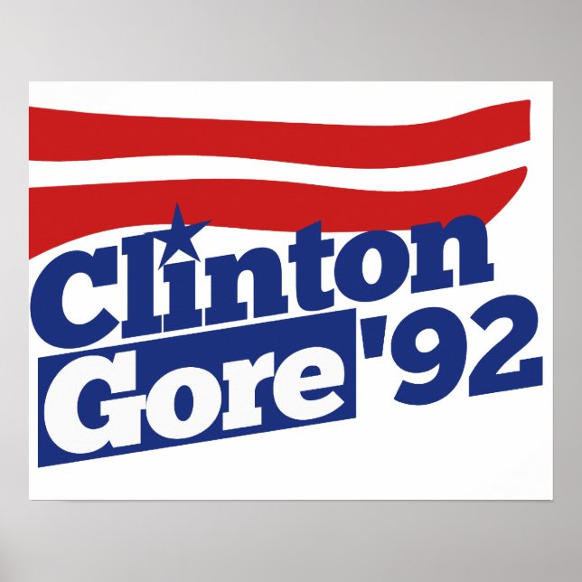 Clinton Gore 92 retro politics Poster (Front)