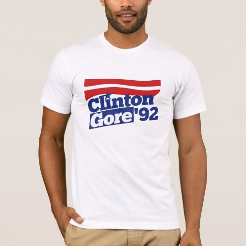 Clinton Gore 92 retro politics T_Shirt