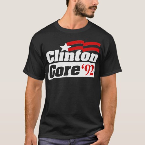 Clinton Gore Shirt Vintage Retro Bill Clinton 92 E