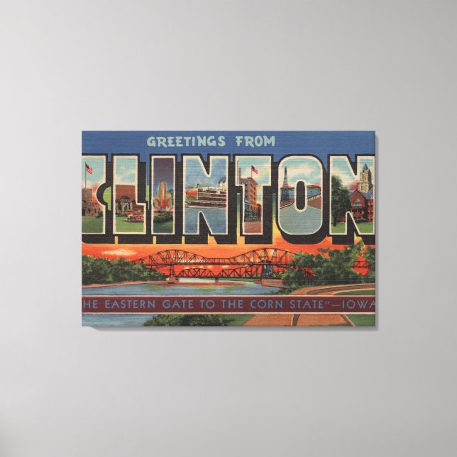 Clinton, IowaLarge Letter ScenesClinton, IA Canvas Print (Front)