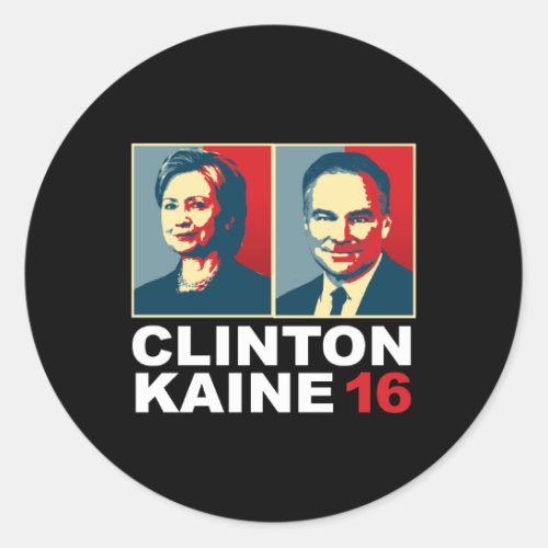 Clinton Kaine 16 _ Posterized __ Classic Round Sticker