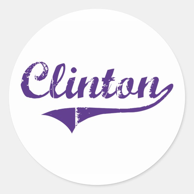 Clinton Louisiana Classic Design Round Sticker (Front)