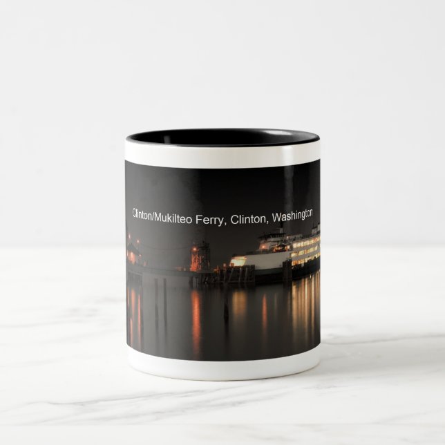 Clinton/Mukilteo Ferry Two-Tone Coffee Mug (Center)