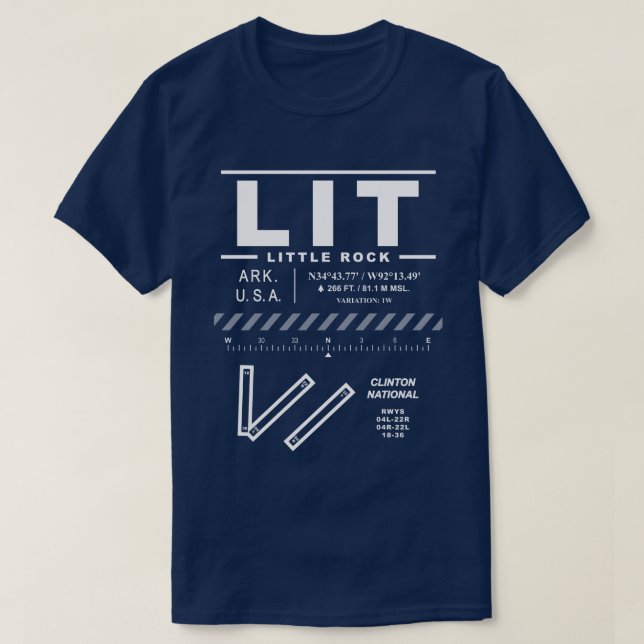 Clinton National Airport LIT T-Shirt (Design Front)