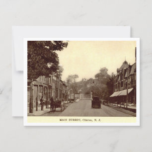 Clinton NJ Main Street 1910s Vintage Inspired Postcard