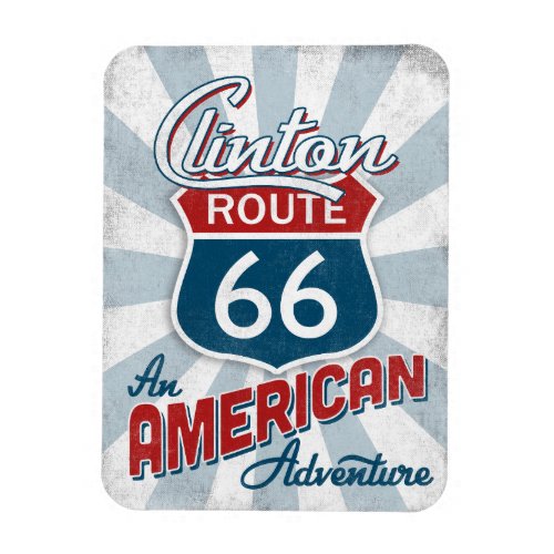 Clinton Route 66 Vintage America Oklahoma Magnet