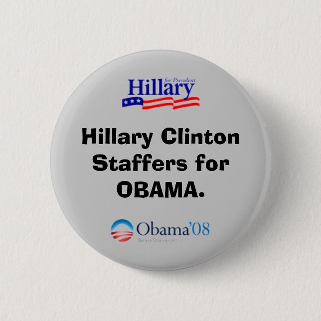Clinton Staffers for Obama Button (Front)