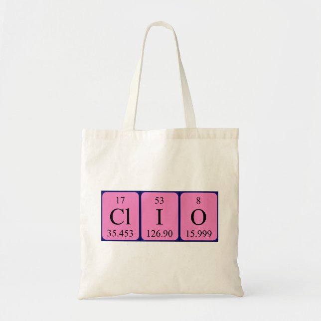 Clio periodic table name tote bag (Front)