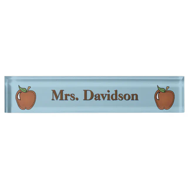 Clip Art Apples Teacher's Custom Desk Nameplate | Zazzle