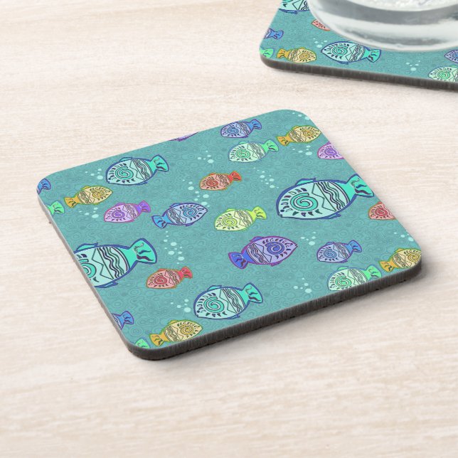 Clip Art Fish Pattern + your ideas Coaster (Left Side)