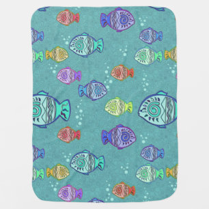 Clip Art Fish Pattern + your ideas Receiving Blanket