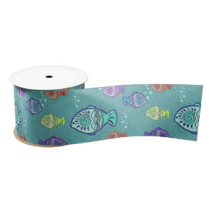 Clip Art Fish Pattern + your ideas Satin Ribbon