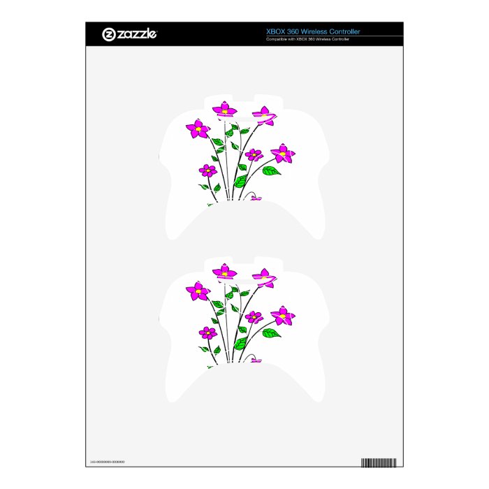 Clipart Flowers 1 Xbox 360 Controller Skin