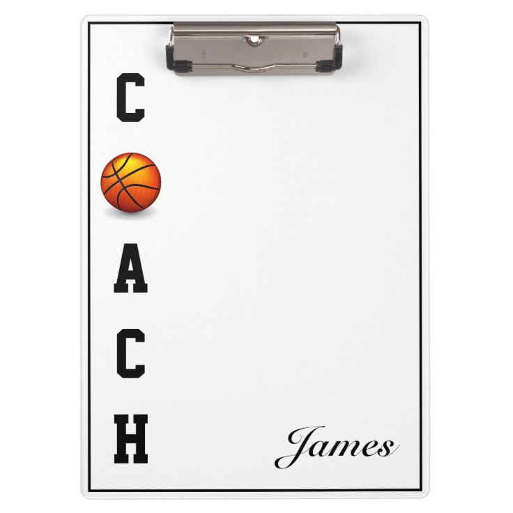ClipboardBasketball Coach Clipboard Zazzle