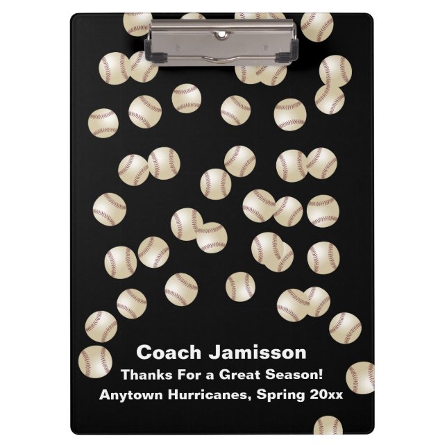 Clipboard, Black, Baseball Coach Clipboard (Front)