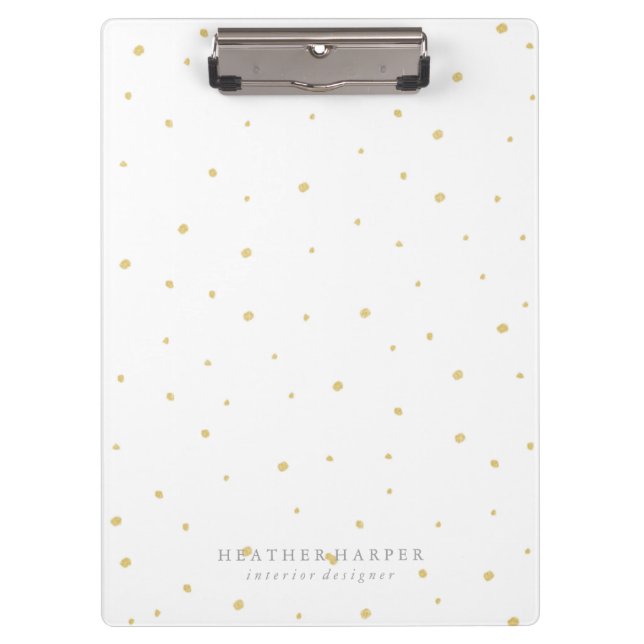 Clipboard - Gold Dots White (Front)