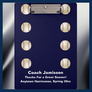 Clipboard, Navy Blue, Baseball Coach Clipboard