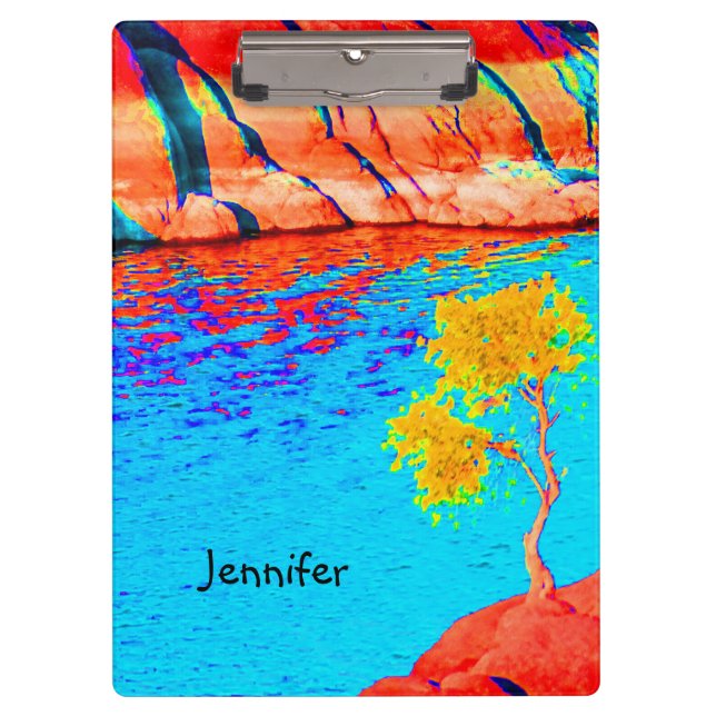 Clipboard, Personalized, Colorful Landscape Scene Clipboard (Front)