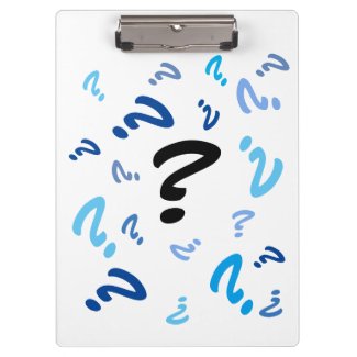 Clipboard - Question Marks in Blues