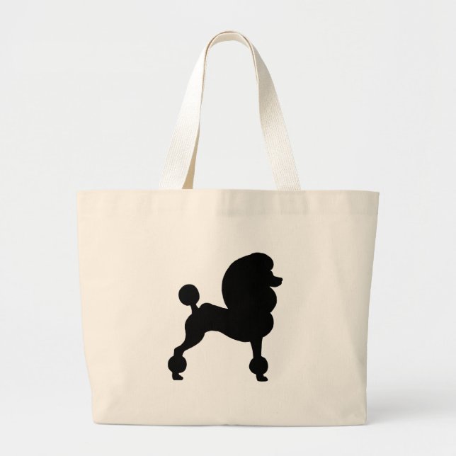 Clipped Standard Poodle Large Tote Bag (Front)
