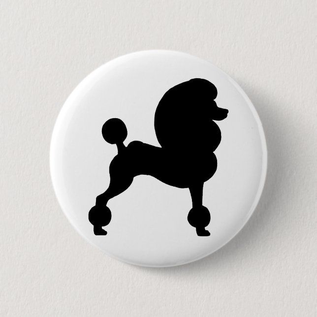 Clipped Standard Poodle Pinback Button (Front)