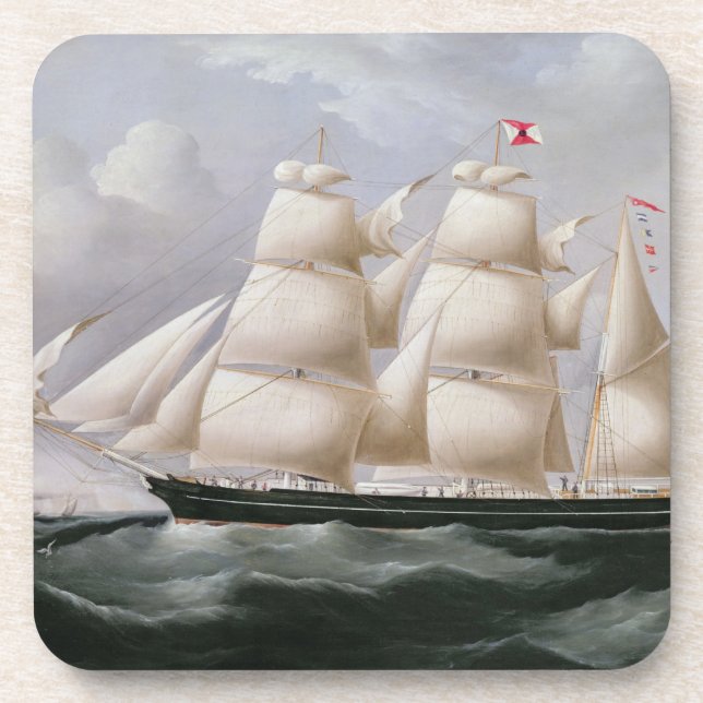 Clipper Barque 'Procymatia' off Dover (oil on canv Drink Coaster (Front)