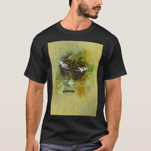 Clipper Butterfly in Watercolor Style T_Shirt