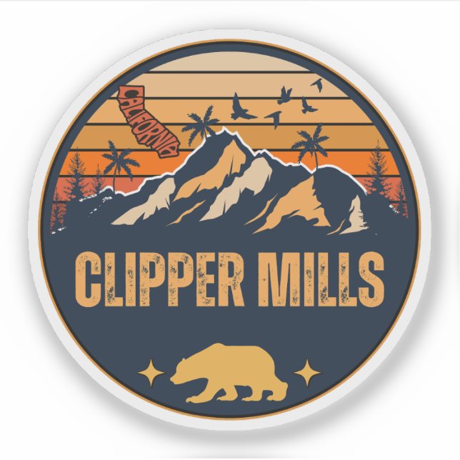 Clipper Mills, California Sticker (Front)