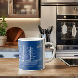 Clipper Ship Flying Cloud - Blueprint ABD Coffee Mug