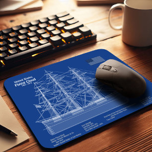 Clipper Ship Flying Cloud - Blueprint ABD Mouse Pad