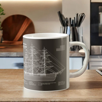 Clipper Ship Flying Cloud - Blueprint PD Coffee Mug