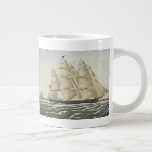 Clipper Ship, Flying Cloud Giant Coffee Mug (Right)