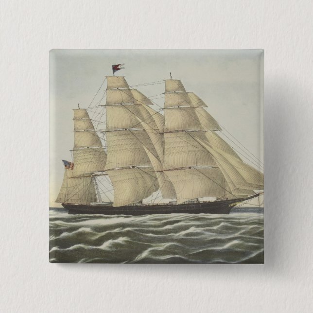 Clipper Ship, Flying Cloud Pinback Button (Front)