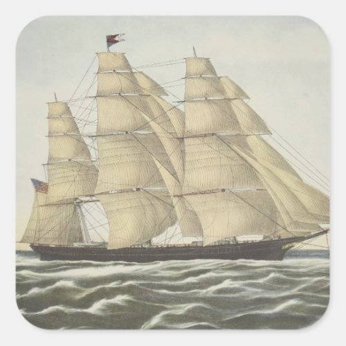 Clipper Ship Flying Cloud Square Sticker