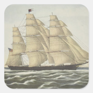 Clipper Ship, Flying Cloud Square Sticker