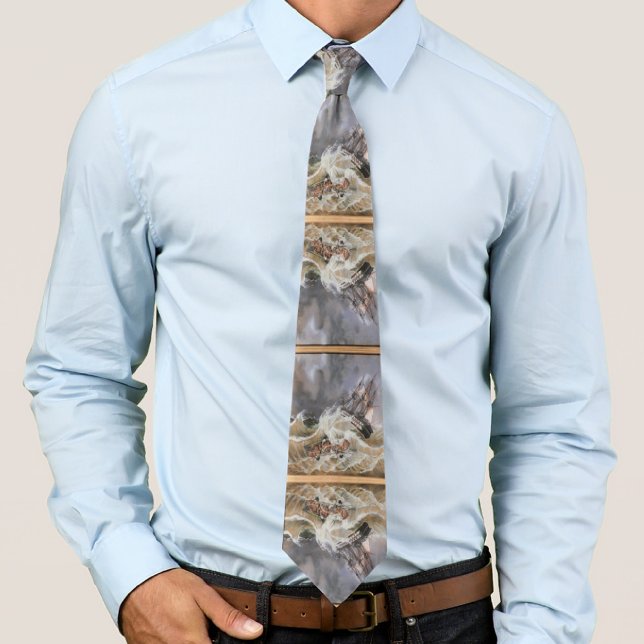 Clipper Ship Storm at Sea 1870s Neck Tie (Creator Uploaded)