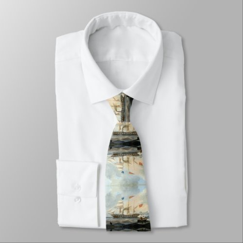 Clipper Ship the Marshall 1847 Neck Tie