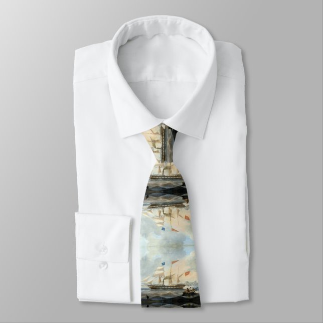 Clipper Ship the Marshall 1847 Neck Tie (Tied)