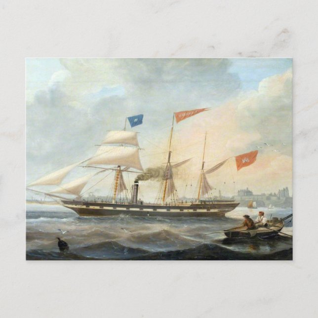 Clipper Ship the Marshall 1847 Postcard (Front)