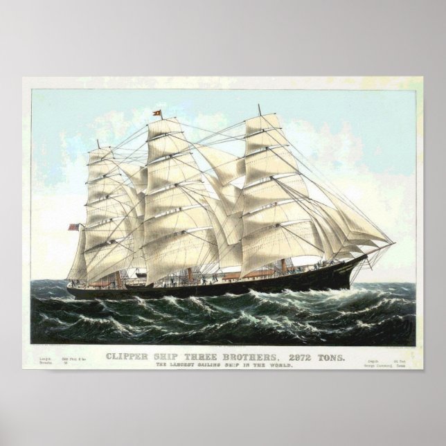 Clipper Ship Three Brothers Poster (Front)