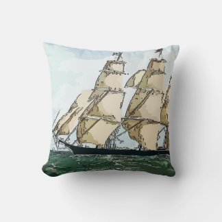 Clipper Ship Throw Pillow