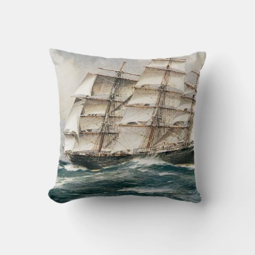 Clipper Ship Torrens Throw Pillow