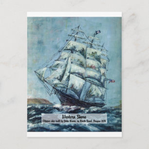 Clipper Ship Western Shore Postcard
