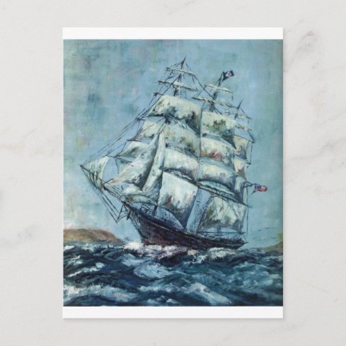 Clipper Ship Western Shore Products Without Text Postcard