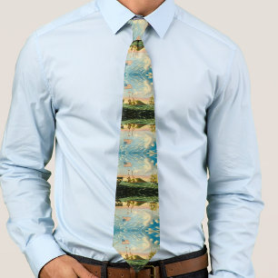 Clipper Ships Boston Harbor 1800s Neck Tie