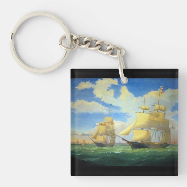 Clipper Ships Fitz Henry Lane 1853 Keychain (Front)