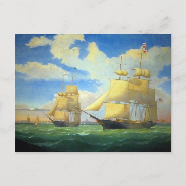 Clipper Ships Fitz Henry Lane 1853 Postcard (Front)