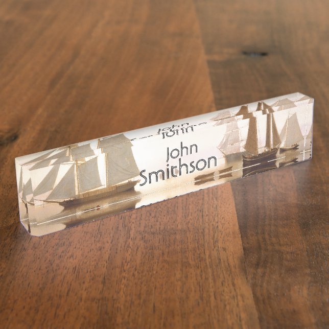 Clipper Ships Yacht Boats Ocean Sea Name Plate (Side)